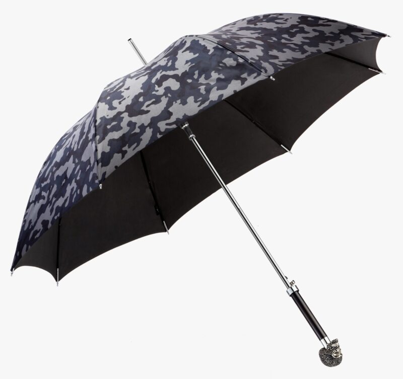 grey camouflage studded head skeleton long handle umbrella