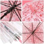 cherry blossoms umbrella cute transparent bubble umbrella clear dome semi automa