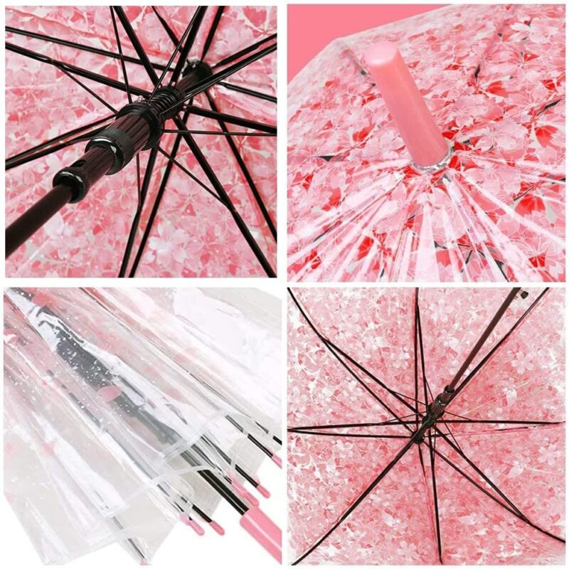 cherry blossoms umbrella cute transparent bubble umbrella clear dome semi automa