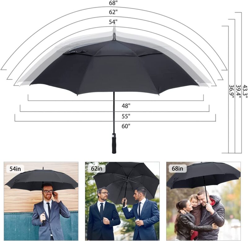 68 inch automatic windproof oversized golf umbrella