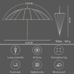 nc large windproof umbrella 24k strong glass fiber bone golf umbrella long handle business