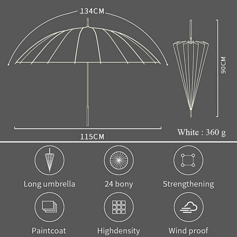 nc large windproof umbrella 24k strong glass fiber bone golf umbrella long handle business