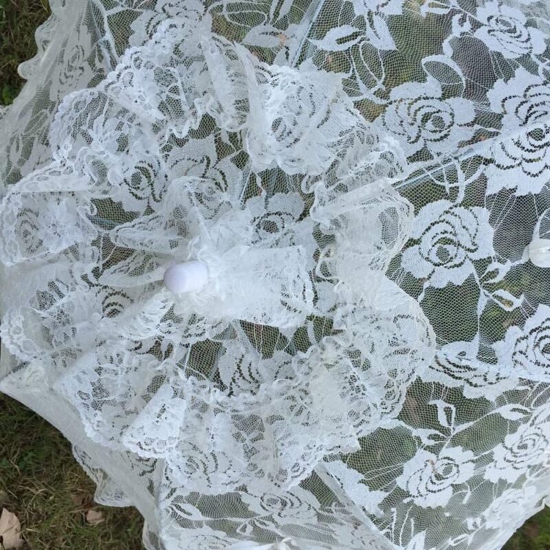 lace floral parasol umbrella decoration wedding bride handmade photography prop