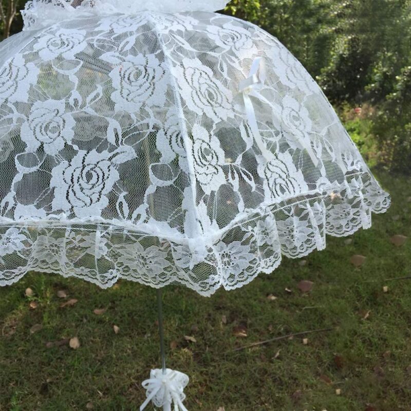 lace floral parasol umbrella decoration wedding bride handmade photography prop