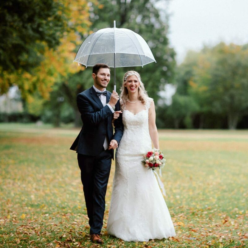 46 inch automatic clear bubble wedding umbrella