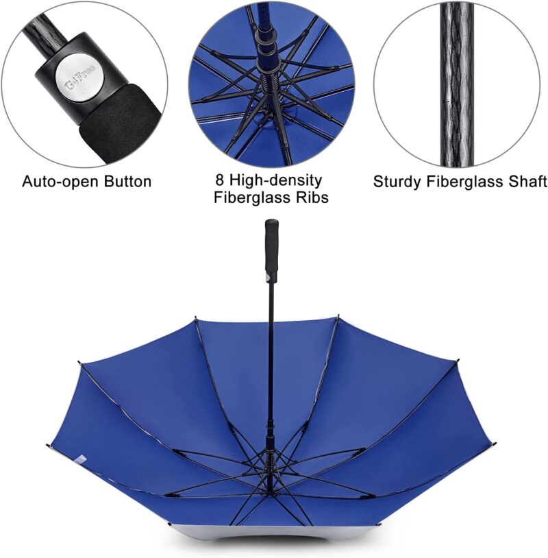 62 inch windproof uv protection oversized golf umbrella