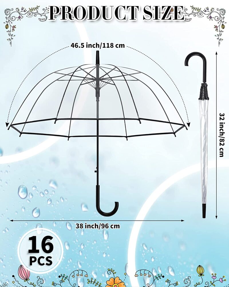 pack of 16 clear bubble wedding umbrella