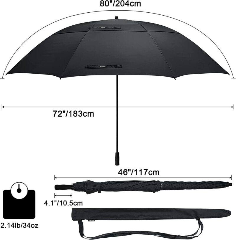 80 inch double canopy oversized golf umbrella