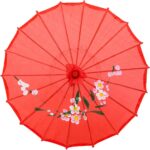 assortment or six 6 30 inch large asian silk umbrella / parasol