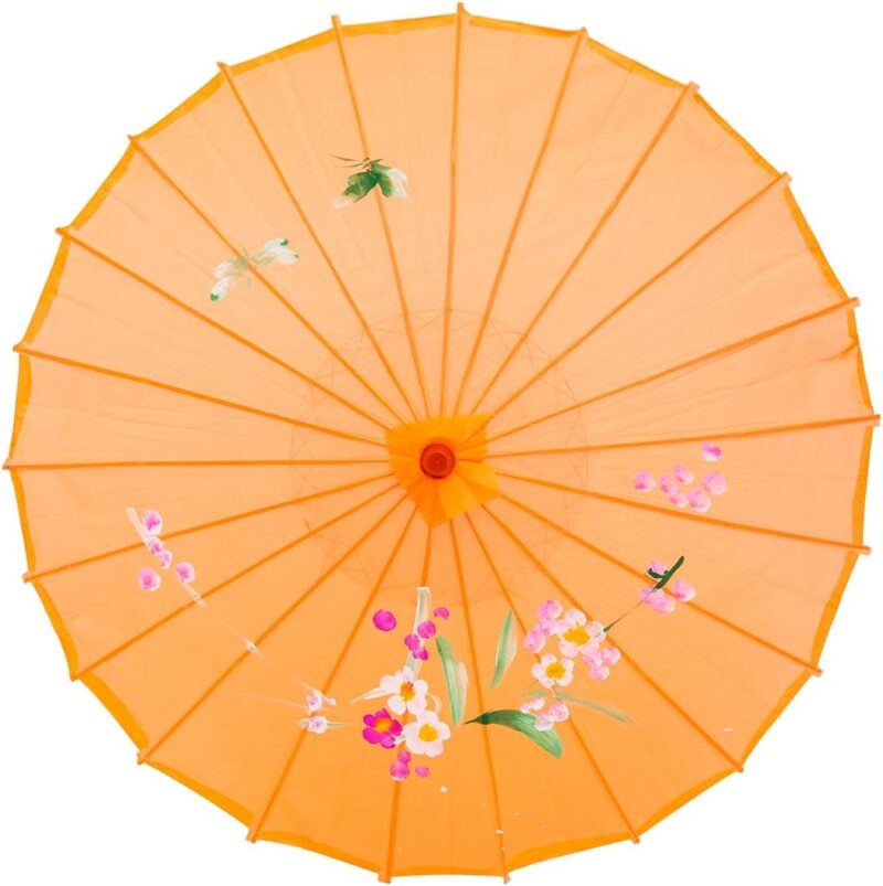 assortment or six 6 30 inch large asian silk umbrella / parasol
