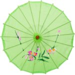 assortment or six 6 30 inch large asian silk umbrella / parasol
