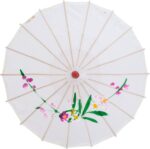 assortment or six 6 30 inch large asian silk umbrella / parasol