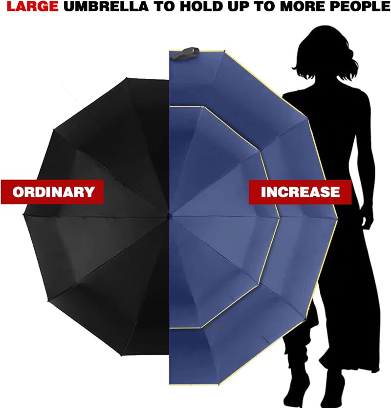 62 inch windproof double canopy oversized golf umbrella