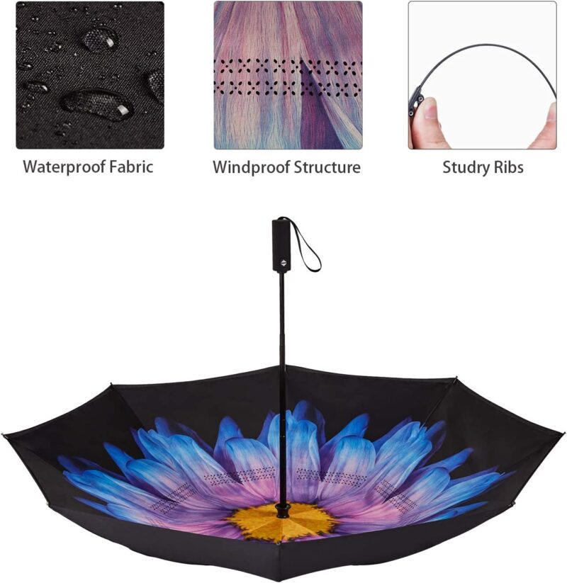 automatic double canopy reverse folding umbrella