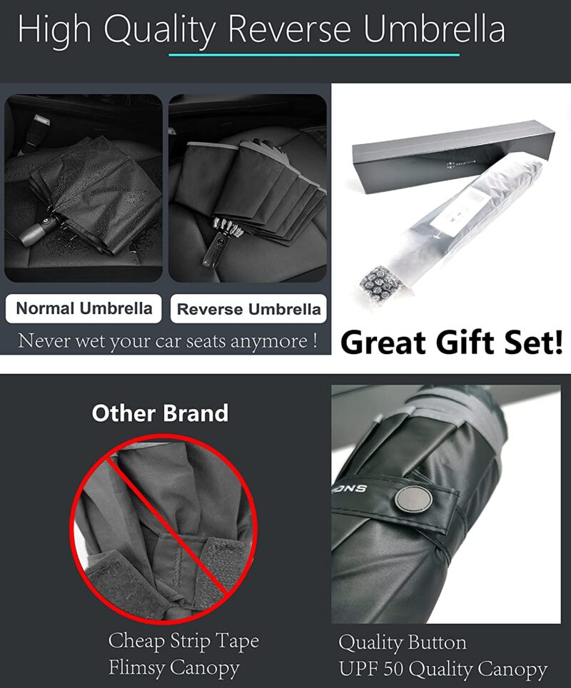 quality inverted umbrella 10 ribs fiberglass and aluminum frame windproof