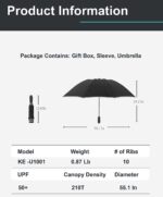 quality inverted umbrella 10 ribs fiberglass and aluminum frame windproof