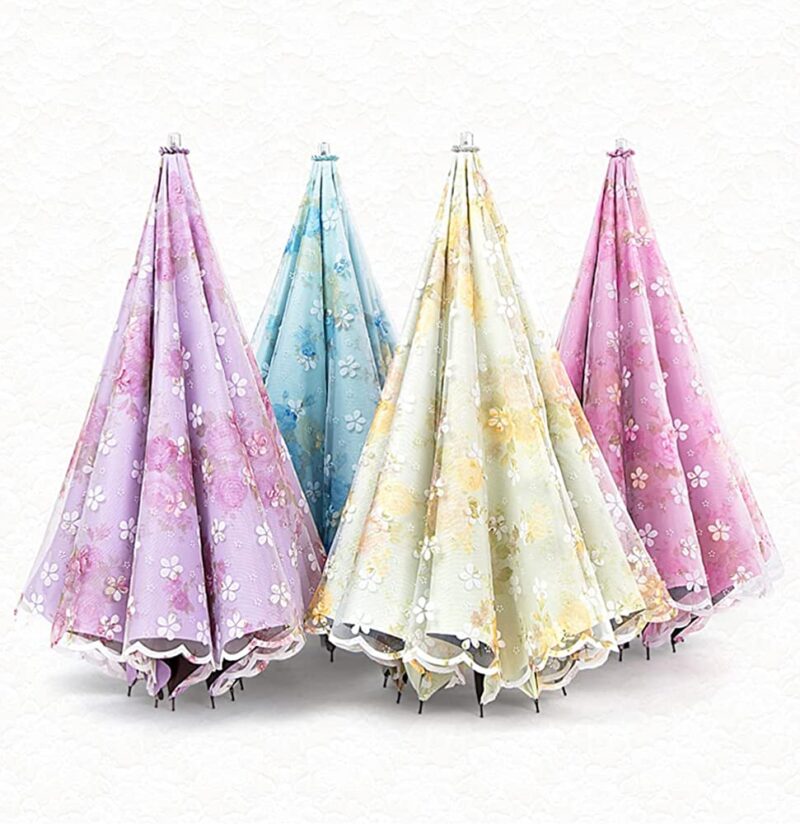 lace parasol vintage lace uv flower embroidery folding umbrella women s outdoor sunny rain umbrella lace pattern for s