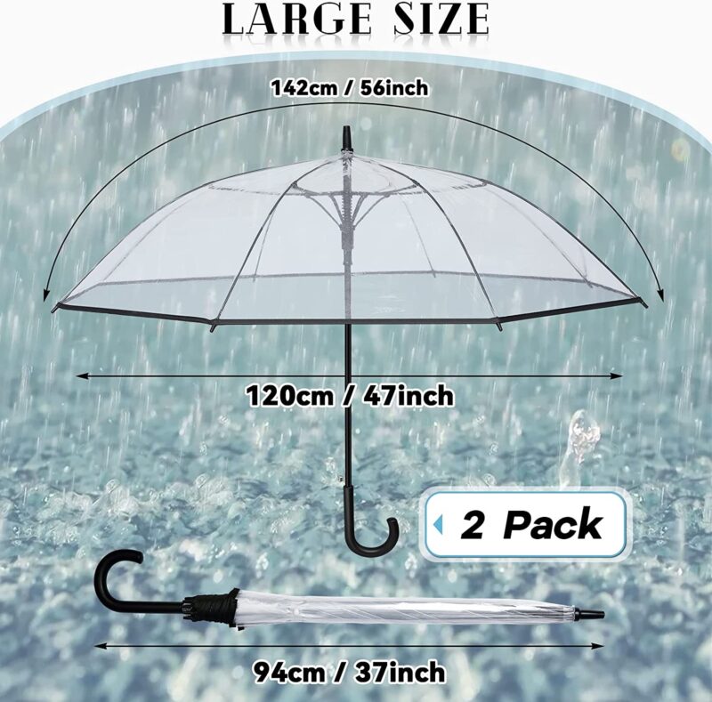 pack of 2 56 inch automatic oversized clear golf umbrella
