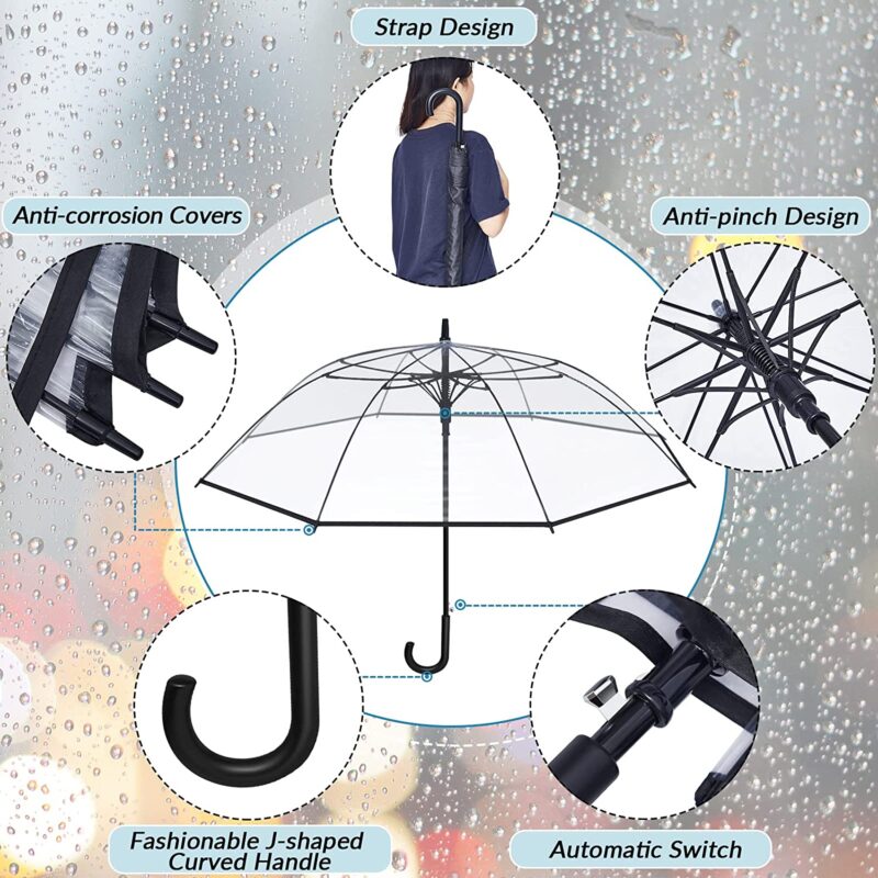 pack of 2 56 inch automatic oversized clear golf umbrella