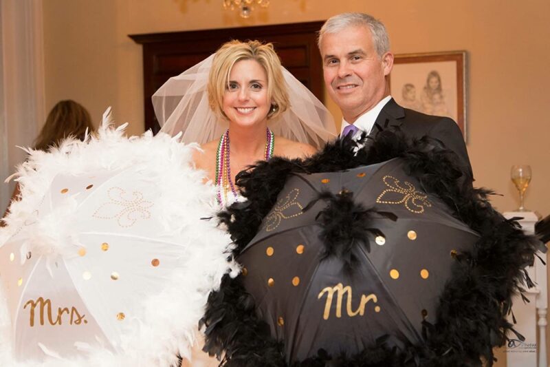 second line wedding umbrellas mr and mrs set of 2 orleans style parasols m