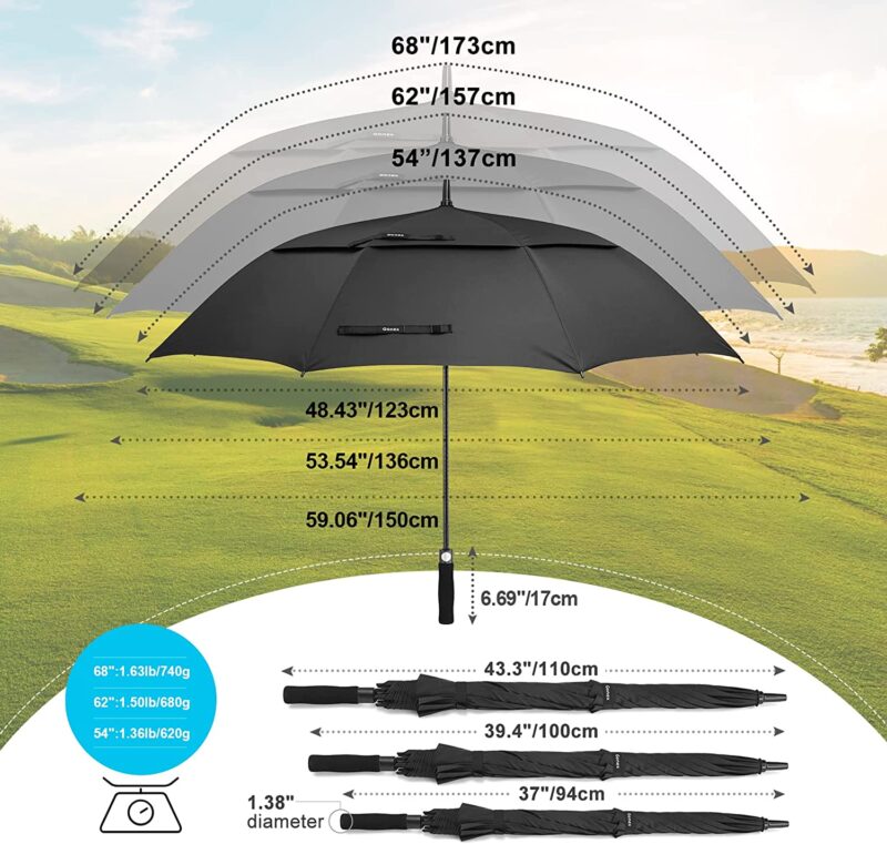 68 inch automatic oversized golf umbrella