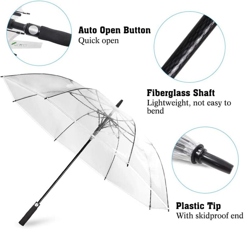 automatic windproof oversized clear golf umbrella