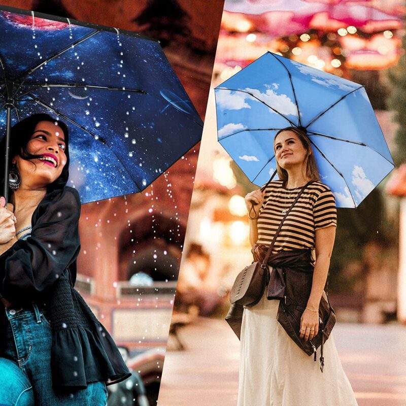 logo automatic windproof compact folding umbrella