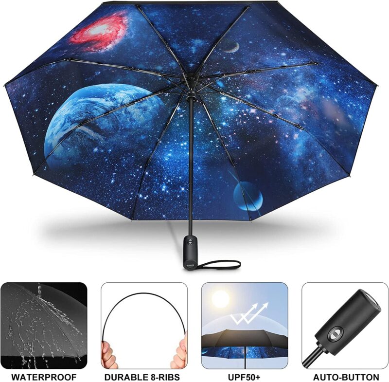 logo automatic windproof compact folding umbrella