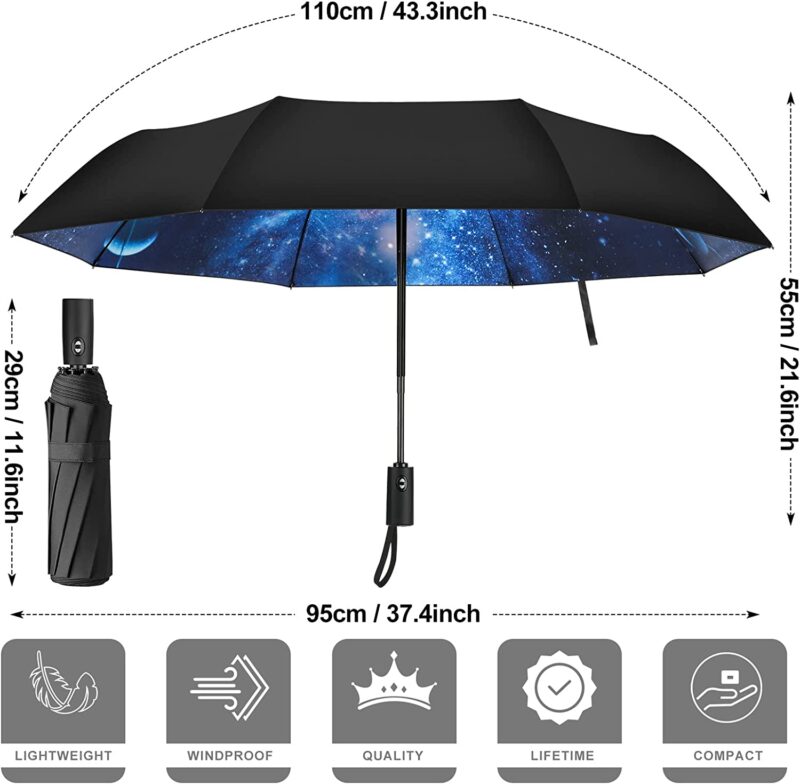 logo automatic windproof compact folding umbrella