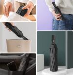 logo automatic windproof compact folding umbrella