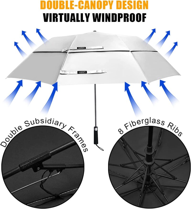 62 inch automatic uv protection portable oversized golf umbrella
