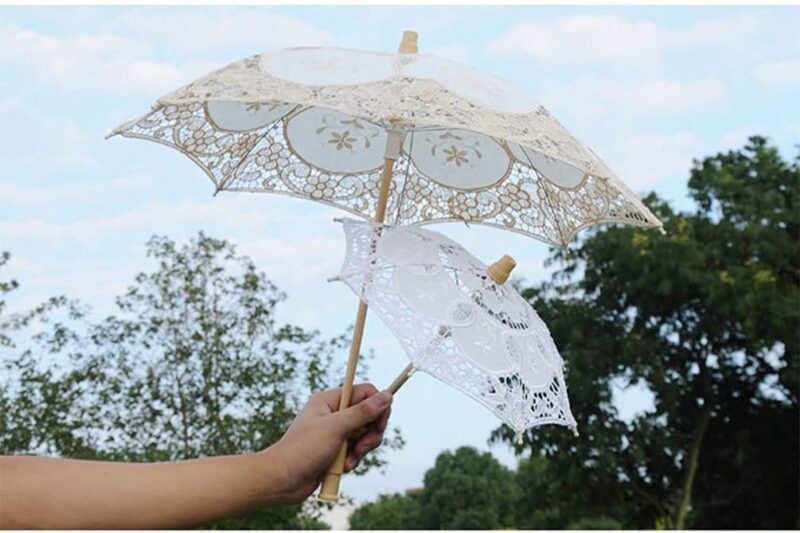 lace umbrella wedding bridal parasol dance romantic umbrella performance props 2pcs 30cm for women girl bridesmaid brid