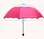 acefast inc dome parasol sun rain umbrella triple folding ruffled anti uv parasol pink