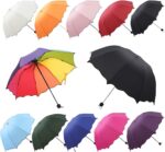 acefast inc dome parasol sun rain umbrella triple folding ruffled anti uv parasol pink