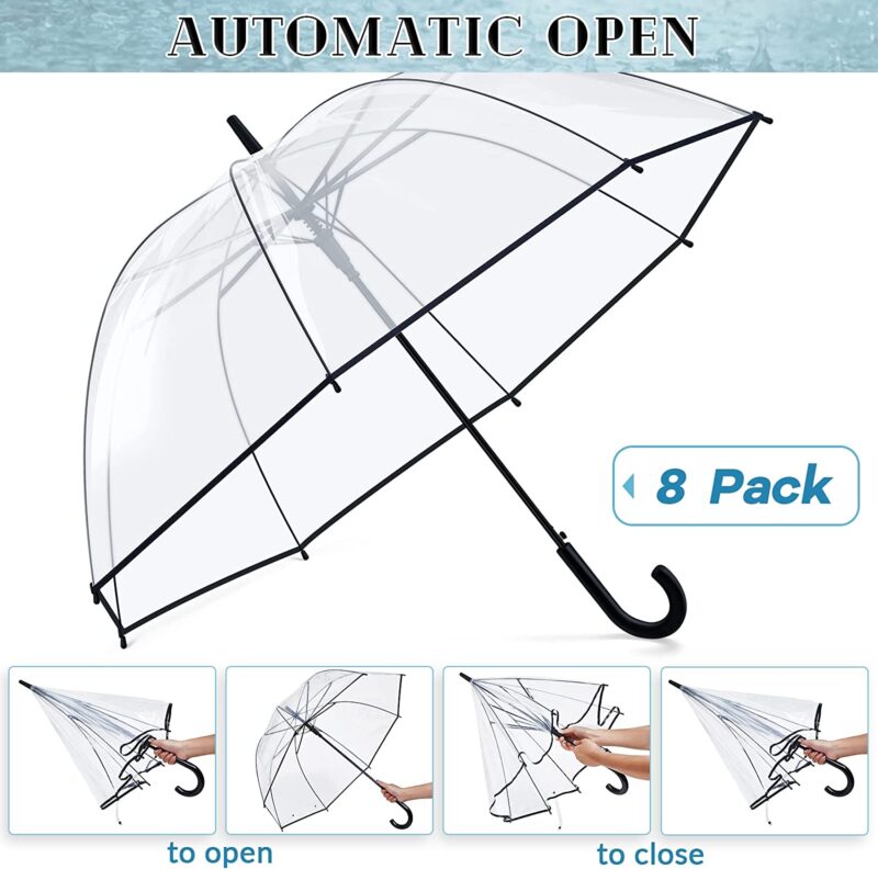 pieces automatic windproof clear bubble umbrella