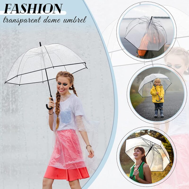 pack of 4 automatic windproof clear bubble umbrella