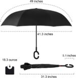 windproof double canopy reverse folding umbrella
