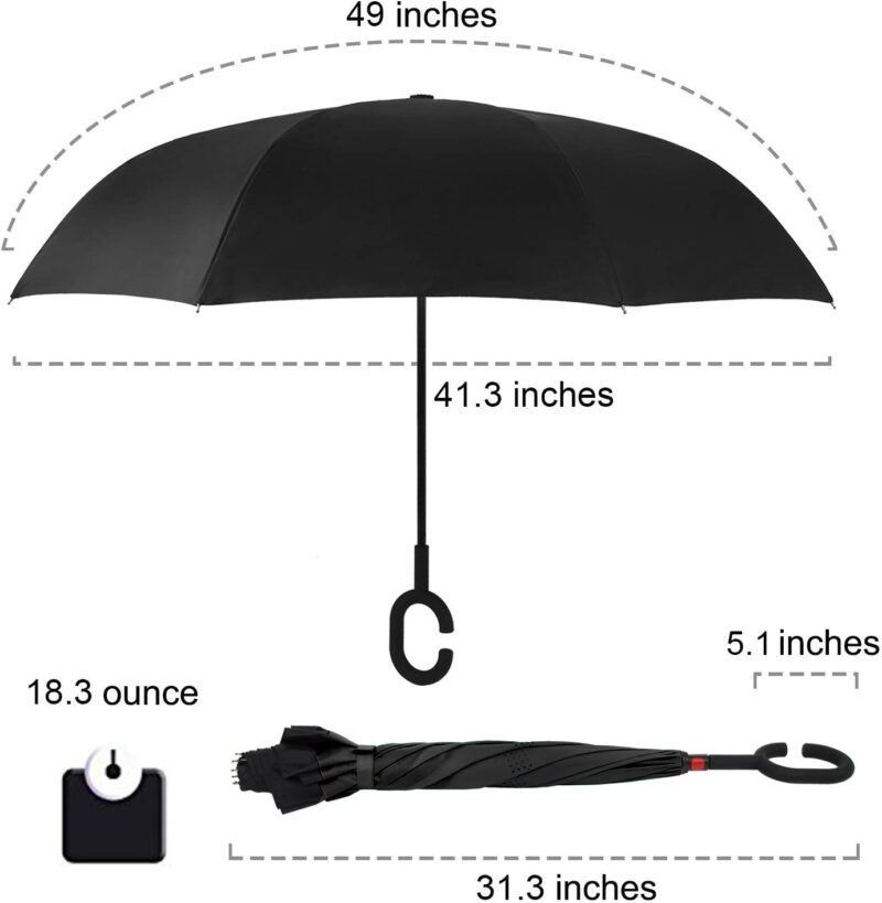 windproof double canopy reverse folding umbrella