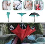 windproof double canopy reverse folding umbrella