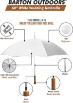 wedding umbrella white large 60 across rip resistant polyester manual o