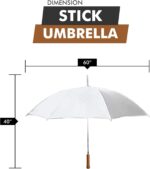 wedding umbrella white large 60 across rip resistant polyester manual o