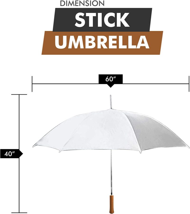 wedding umbrella white large 60 across rip resistant polyester manual o