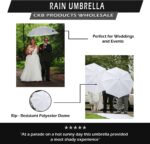 wedding umbrella white large 60 across rip resistant polyester manual o