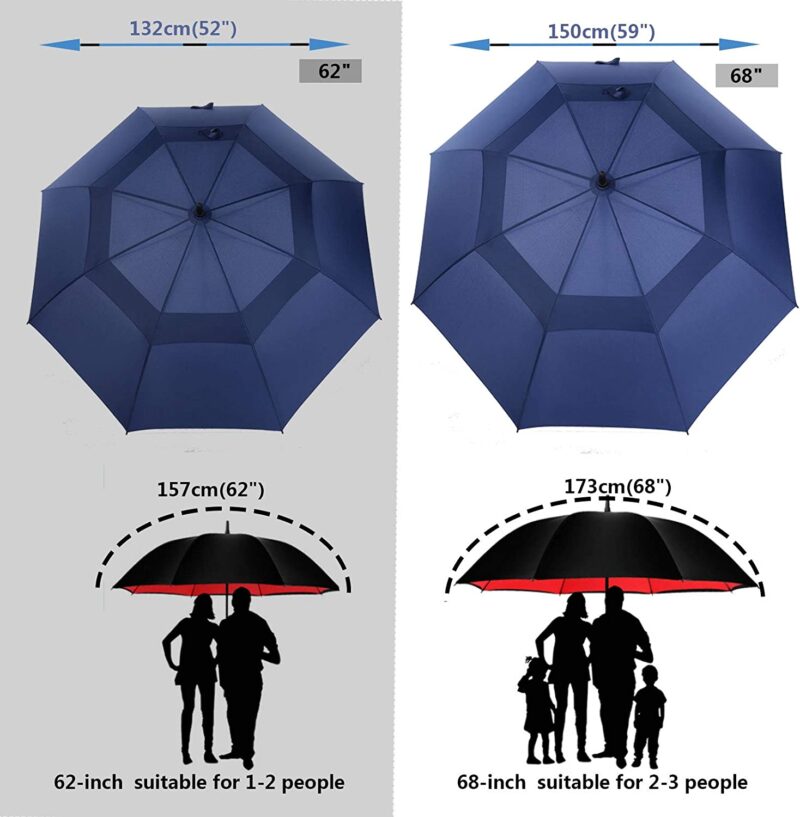 pack of 6 62 inch oversized golf umbrella