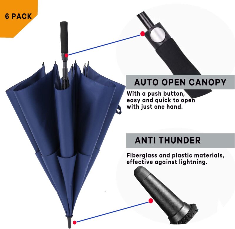 pack of 6 62 inch oversized golf umbrella