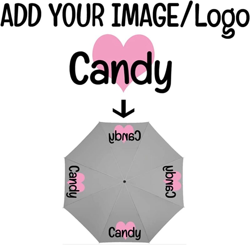 photo text compact portable folding umbrella