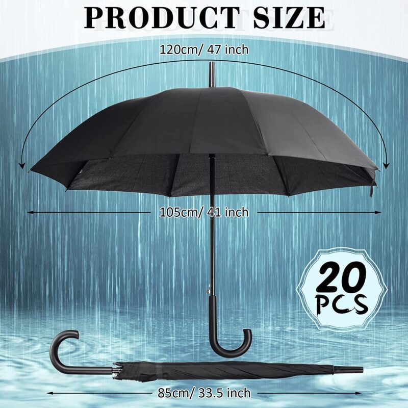 pack of 20 bulk 47 inch automatic windproof oversized umbrella