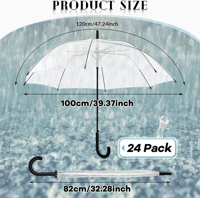 pack of 24 clear wedding umbrella