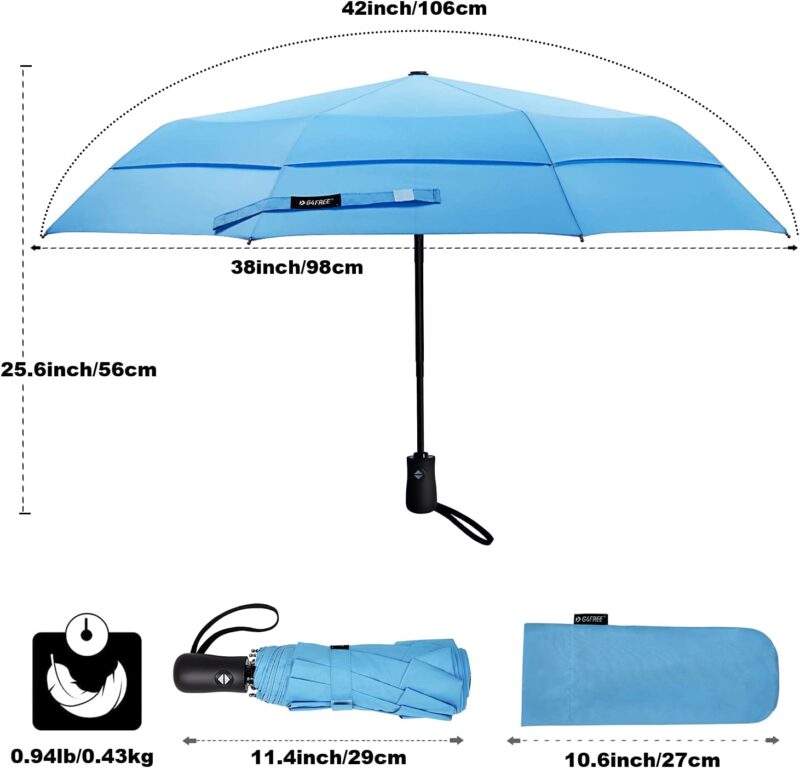 42 inch windproof compact folding umbrella