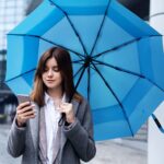 42 inch windproof compact folding umbrella